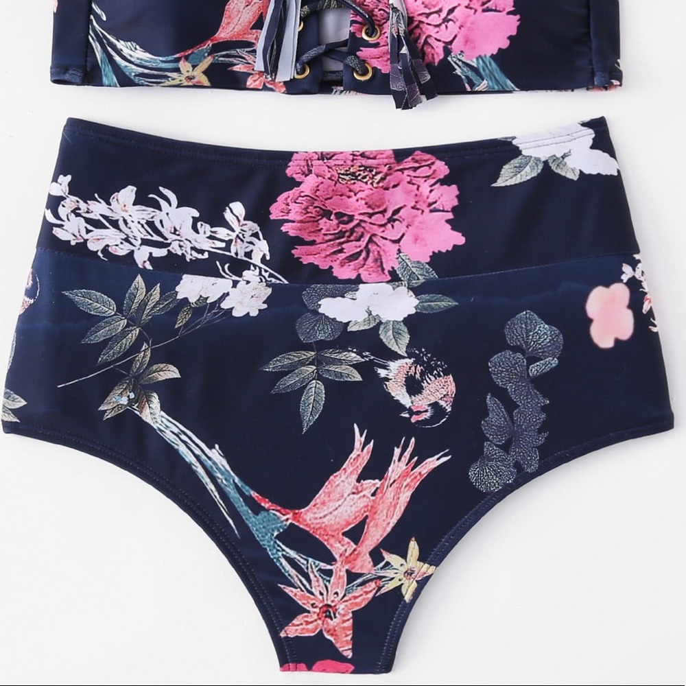 🖐🏼⭐️🏆🆕High waist bandeau floral bikini😍 - Picture 4 of 8